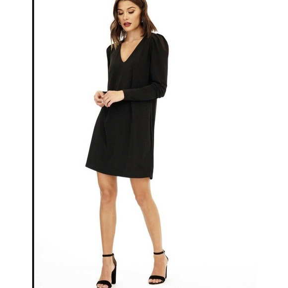 Veronica M Dresses & Skirts - Veronica M. Black Long Sleeve V-neck Swing Dress S
